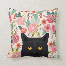 almohada de flores de gato negro tierno regalo de 