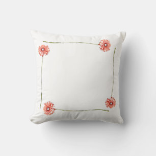 Almohada de flores de gerbera rojo pálido