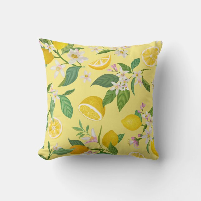 Almohada de flores de limón mediterránea (Anverso)