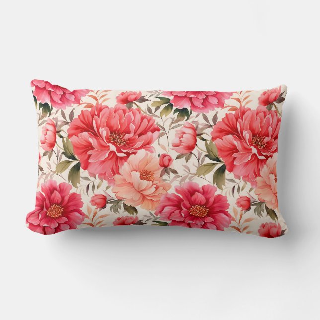 Almohada de flores de peonía (Anverso)