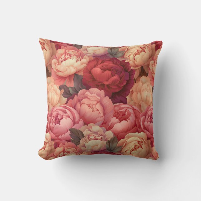 Almohada de flores de peonía (Anverso)