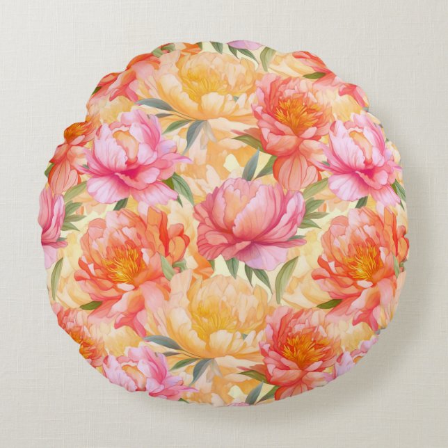 Almohada de flores de peonía (Anverso)