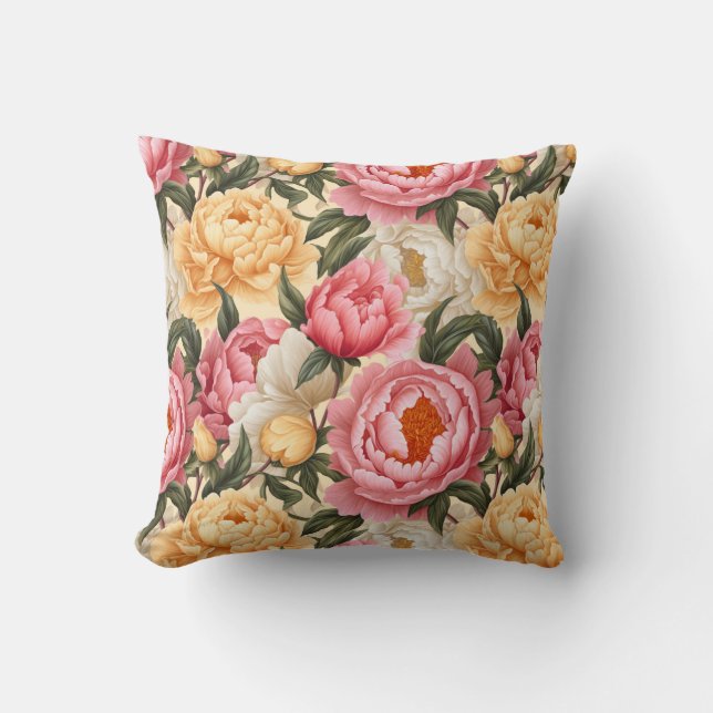 Almohada de flores de peonía (Anverso)