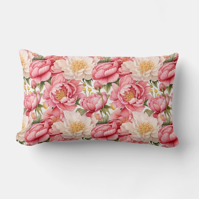 Almohada de flores de peonía (Anverso)