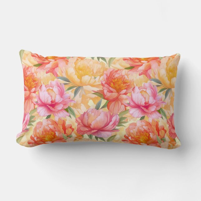 Almohada de flores de peonía (Anverso)