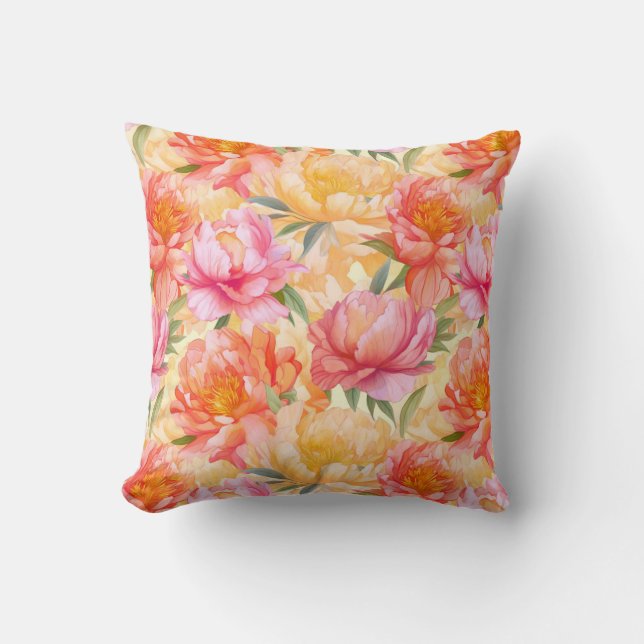 Almohada de flores de peonía (Anverso)