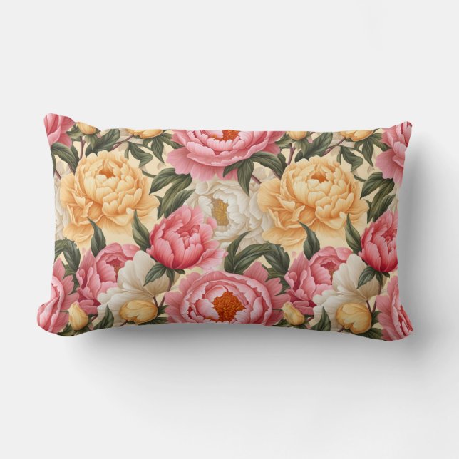 Almohada de flores de peonía (Anverso)