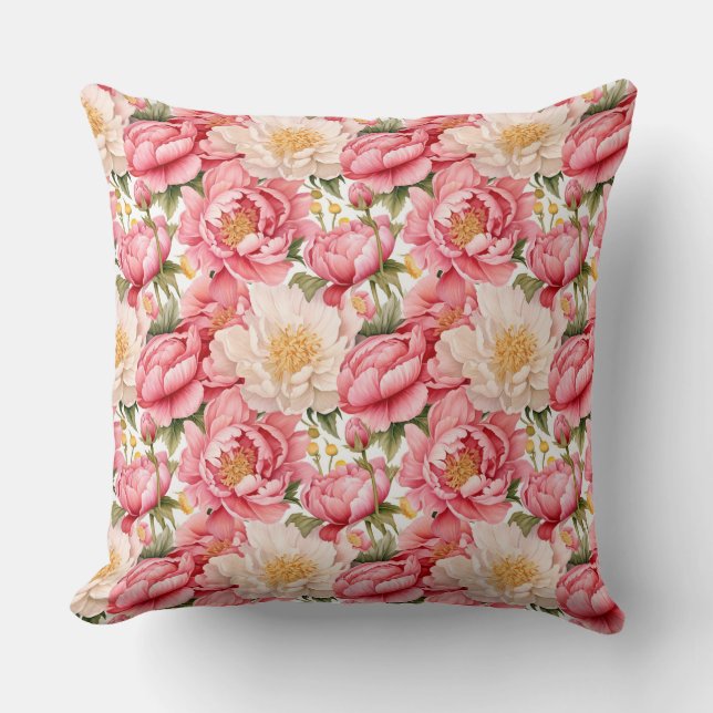 Almohada de flores de peonía (Anverso)