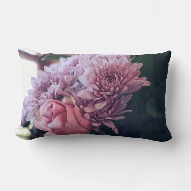 Almohada de flores de rosa púrpura rosa pálido pas (Anverso)