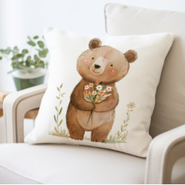 Almohada de flores de soporte de oso lindo, Teddy 