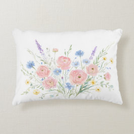 Almohada de flores silvestres decoración botánica 