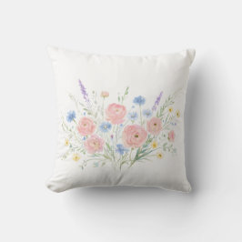 Almohada de flores silvestres suaves decoración bo