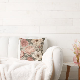 almohada de flores vintage