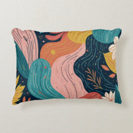 Almohada de flujo botánico abstracto