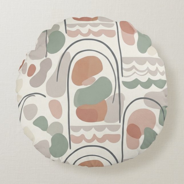 Almohada de forma orgánica abstracta boho - Terrac (Anverso)