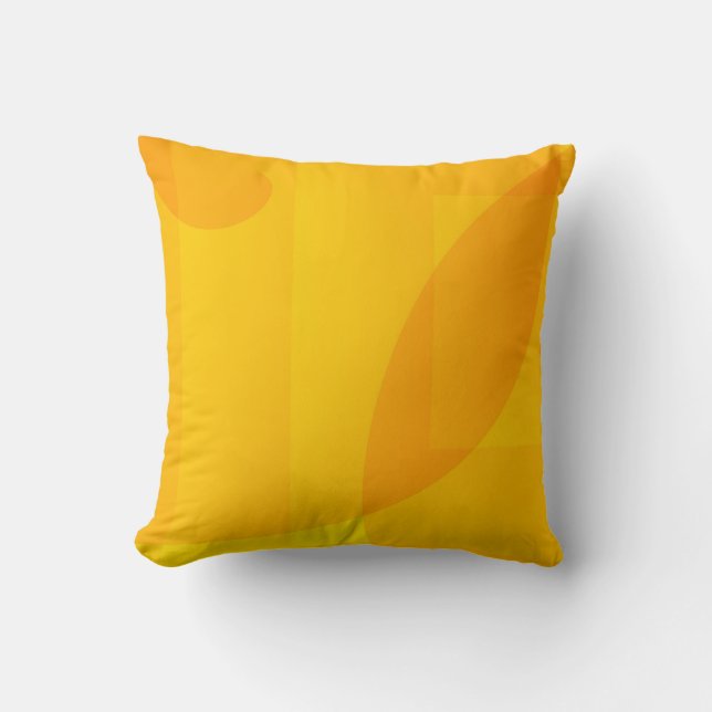 Almohada de formas geométricas de Naranja amarillo (Anverso)