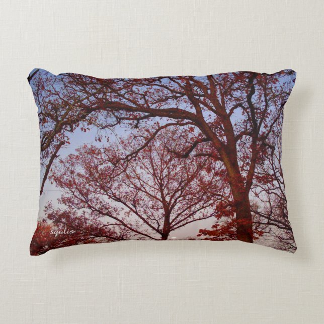 Almohada de foto con acento de algodón de árboles  (Anverso)