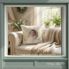 Almohada de foto de estadísticas de nacimiento enc