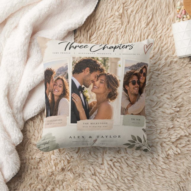 Almohada de foto de pareja de tres capítulos (Manta)