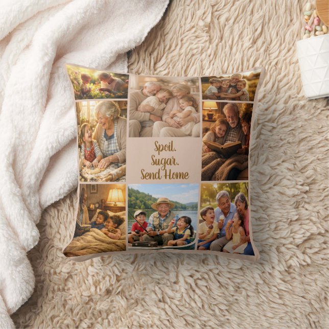 Almohada de foto divertida personalizada para abue (Manta)