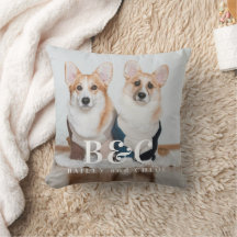 Almohada de foto monograma para amantes de perros