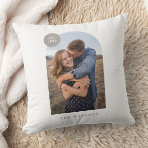 Almohada de foto personalizada con marco de arco m