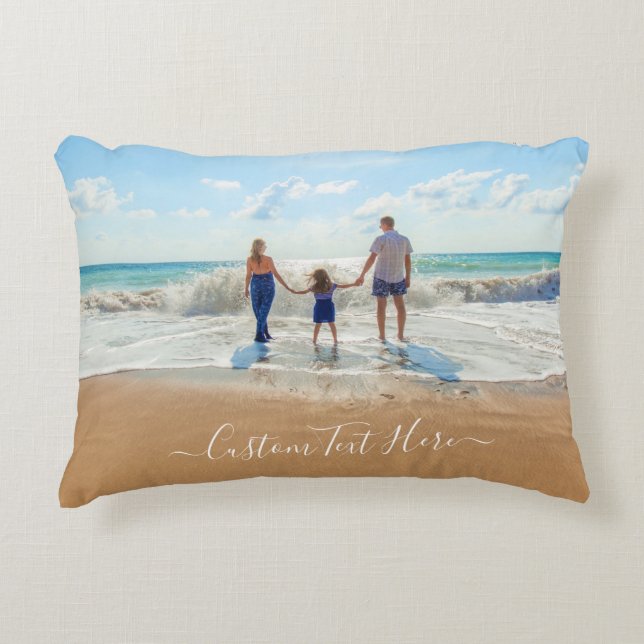 Almohada de Foto Personalizada con Texto Personali (Anverso)