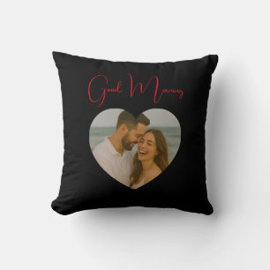 Almohada de foto personalizada de buenos días y bu