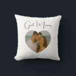 Almohada de foto personalizada de buenos días y bu<br><div class="desc">Comienza y termina cada día con amor ❤️ Esta almohada personalizable de dos lados es el regalo romántico perfecto. Agrega tus propias fotos dentro del marco en forma de corazón: un lado dice Buenos días con tu imagen favorita,  y el otro lado dice Buenas noches con otro recuerdo.</div>