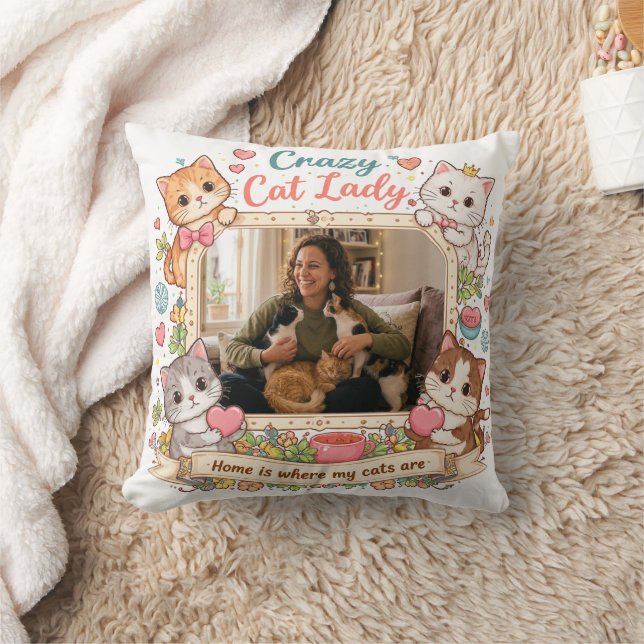 Almohada de Foto Personalizada de Señora Loca de l (Manta)