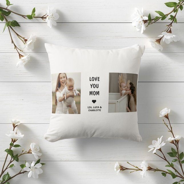 Almohada de foto personalizada moderna para mamá (Subido por el creador)