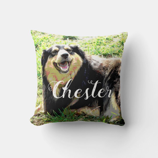 almohada de fotos personalizado perro añada tu pro (Anverso)