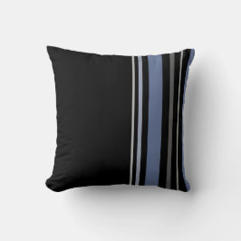 Almohada de franja multicolor negra vertical