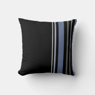 Almohada de franja multicolor negra vertical