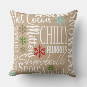 Almohada de frases de Navidad/Lazos de Navidad