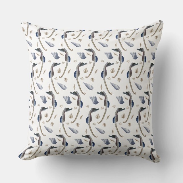 Almohada de frenesí de caballitos de mar (elija el (Anverso)