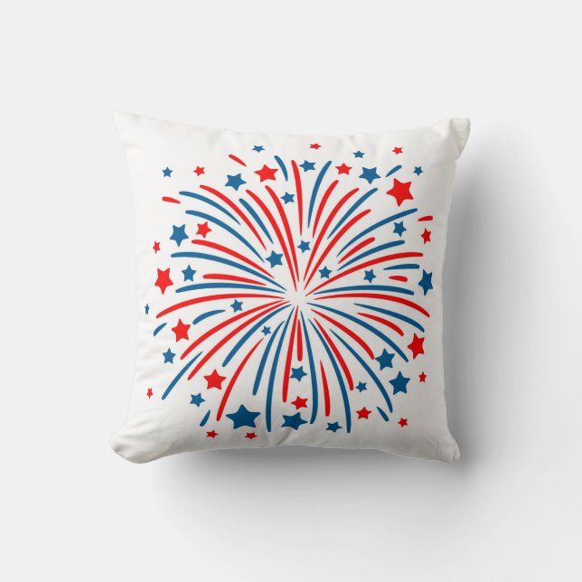 Almohada de Fuegos Artificiales del 4 de Julio (Anverso)