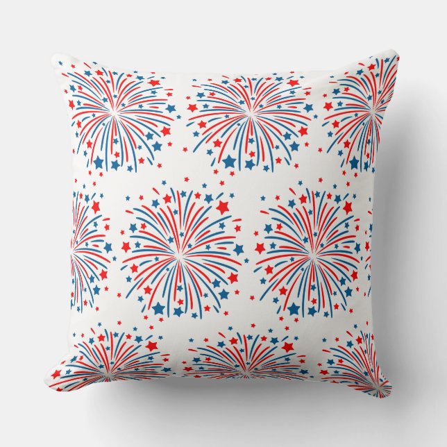 Almohada de Fuegos Artificiales del 4 de Julio (Anverso)