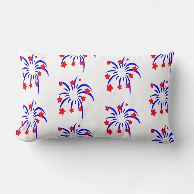 Almohada de Fuegos Artificiales Patrióticos (Anverso)