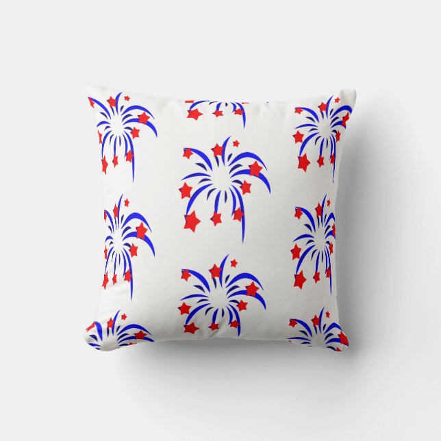 Almohada de Fuegos Artificiales Patrióticos (Anverso)