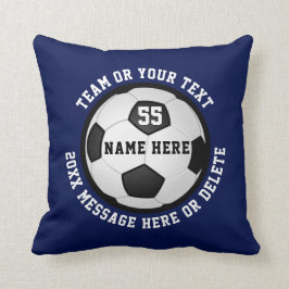 Almohada de fútbol azul marino y blanco o SUS COLO