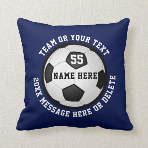 Almohada de fútbol azul marino y blanco o SUS COLO