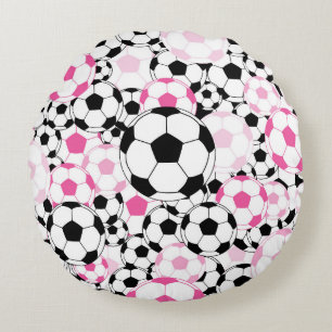 Almohada de fútbol de pelota de fútbol rosa