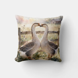 Almohada de gansos enamorados