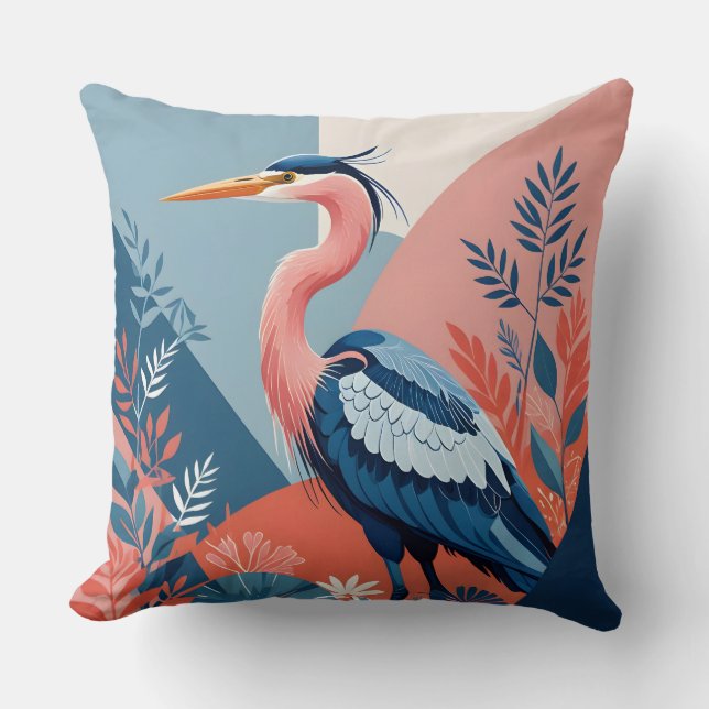 almohada de garza de cresta azul (Anverso)
