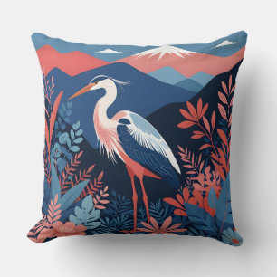 almohada de garza de montaña de coral