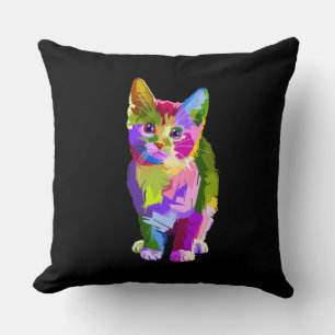 almohada de gatito arco iris