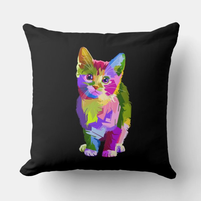 almohada de gatito arco iris (Anverso)