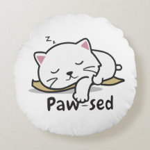 Almohada de gato acostado – Deco de sueño suave y