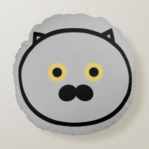 Almohada de gato con bigote gris